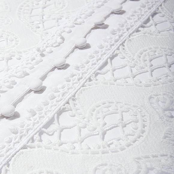 Boston  Proper Lace Inset  Sleeve Shirt XS Size White WOW TOP - Picture 4 of 7